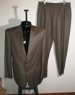 CHAPS Brown 100% Wool 2 Pc Suit Men's Size 46 Long, 36X32 - Image 1 of 4