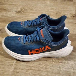 Hoka One One W Carbon X 2 Moroccan Blue Hot Coral Women's Size 9.5B  - Picture 1 of 10
