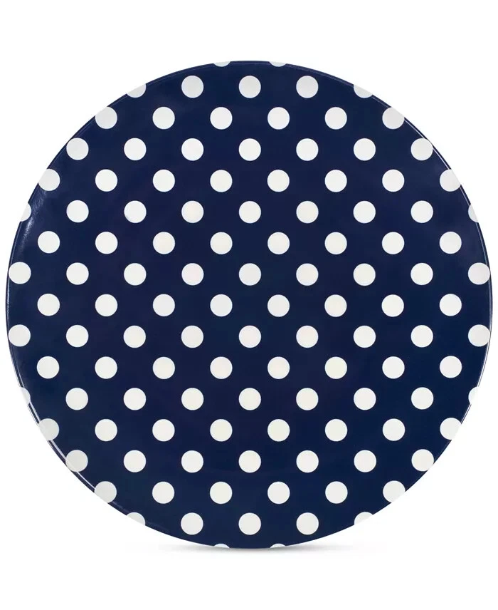 Plato de cena Kate Spade Raise a Glass Collection azul lunares MELAMINA, ¡NUEVO! Foto 1 de 1
