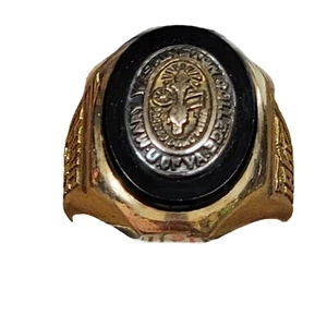 Mary Washington College University of VA Class Ring 10K Yellow Gold Onyx Sz 4.75 - Picture 1 of 8