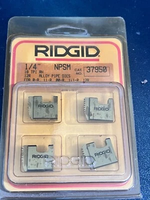 RIDGID 1/4" NPSM Alloy Steel Pipe Dies 37950 - 1 Pack - Image 1 of 4
