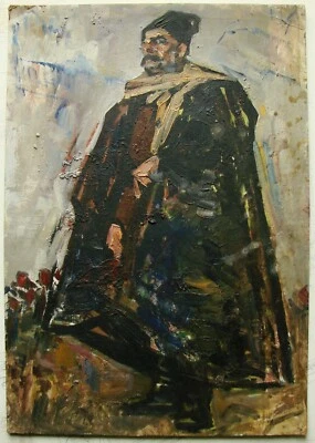 Ukrainian Soviet USSR oil Painting realism impressionism male figure portrait - Image 1 of 4