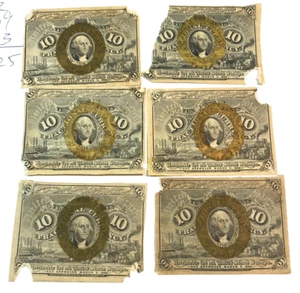 (6) FR-1244 2nd Issue 10c Fractional Currency CHRC - Picture 1 of 2
