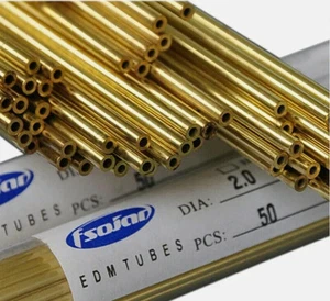 100 Stück Ø0,3-ø2,5 mm 400 mm Erodierelektrode Einkanal Messing Kupferrohr - Bild 1 von 7
