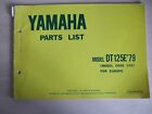 Genuine YAMAHA DT125E 1978-1979 parts list book 1GO-28198-E7