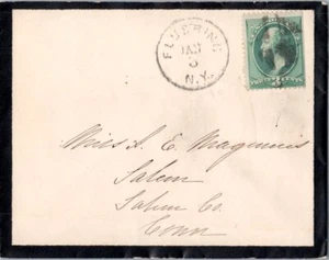 New York Flushing 1880 incrocio 3c Washington banconota copertina lutto. - Foto 1 di 1