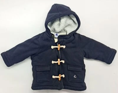 Forrado Original Bebé Duffle Coat Chaqueta Petit Bateau Talla 6M 68 - Imagen 1 de 2