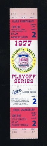 VINTAGE 1977 NLCS PHILADELPHIA PHILLIES @ DODGERS FULL BASEBALL TICKET GAME #2 Cover