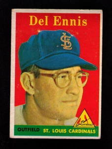 1958 Topps Del Ennis #60 Yellow Name VARIATION St. Louis Cardinals - Picture 1 of 2