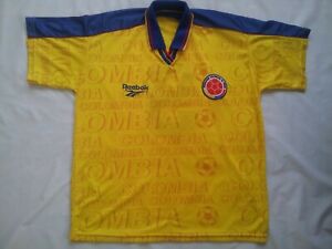 VINTAGE REEBOK COLOMBIA NATIONAL SOCCER TEAM #9 JERSEY IN SIZE ?????