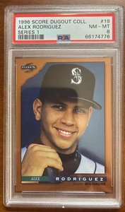 1996 Score Dugout Collection Alex Rodriguez Card #19 PSA 8 Near Mint-Mint - Picture 1 of 2