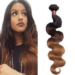 100% Cabello Humano Virgen Brasileña Onda Deep 1 Paquete Natural Ombre Tejido Dama - Imagen 1 de 15