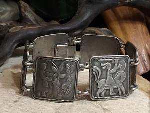 32. David Andersen Silver 830 Fairy Tale Panel Bracelet 7 3/4", 45.5g - Picture 1 of 21