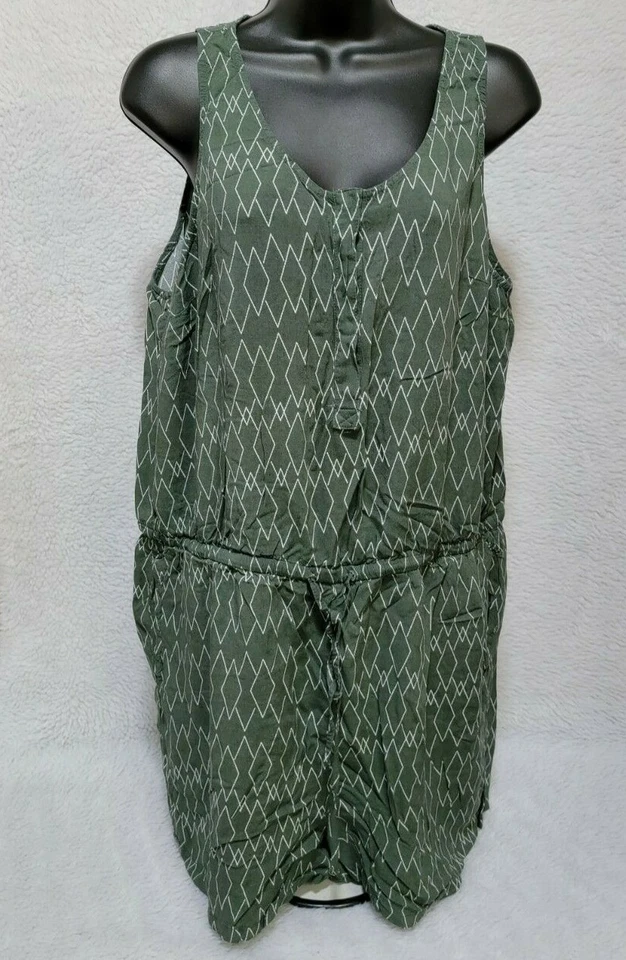 Macacão Romper Feminino Merona Tamanho XXL 2XL 2X Grande Verde Branco - Imagem 1 de 4