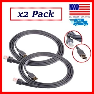 Paquete de 2 ✅ Cable USB para escáner de código de barras Symbol Motorola 7 pies 2 M ✅ Envío rápido - Imagen 1 de 4