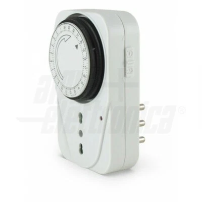 ALPHA ELETTRONICA TIMER REGOLABILE 24 H CON PRESA ANALOGICA PROGRAMMABILE SPINA TEMPORIZZATA