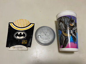 McDonalds Batman Returns Drink Cup And French Fry Box 1992 With Frisbee Lid