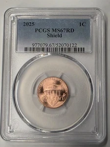 2025 P Lincoln SHIELD 1c Cent  PCGS MS67RD - Picture 1 of 4