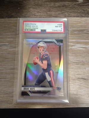 2024 PANINI PRIZM SILVER PRIZM #329 DRAKE MAYE ROOKIE RC PSA 8 - Image 1 of 2