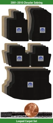 Juego de alfombrillas clásicas personalizadas para Chrysler Sebring '01-10 con logotipo (5 piezas) #I7P Foto 1 de 4