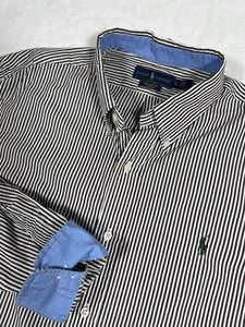 Camisa Ralph Lauren Hombres Negra Rayas Calce Clásico Elastizada L/S Abotonada XLarge - Imagen 1 de 5