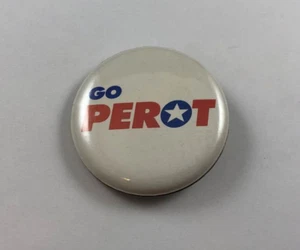 Vintage GO PEROT ( Presidential Campaign ) Button, Pinback - Picture 1 of 2