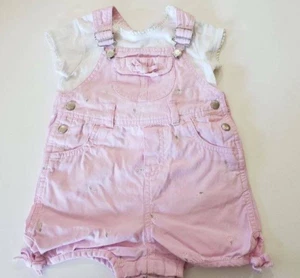 Vintage Carters Infant Baby Girls Size 12-18 Months 12 18 M Shortalls Outfit Set - Picture 1 of 5