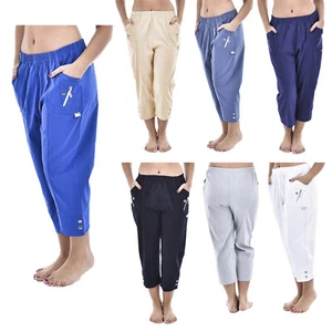 DAMEN 3/4 HOSE DAMEN DREIVIERTEL ELASTISCH CAPRI CROP SHORTS Übergröße - Bild 1 von 17