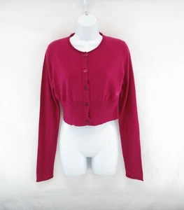 Burberry London 100% Cashmere Button-Front Cropped Cardigan Size M #H693 - Picture 1 of 6