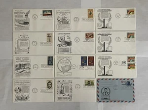 Lote de 12 cubiertas FDC primer día 1967 correo aéreo de Estados Unidos buen estado - Imagen 1 de 2