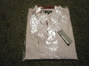Galaxy by Harvic Mens Large Short Sleeve Button Up Shirt Plaid  RED WHITE BLUE L - Picture 1 of 3