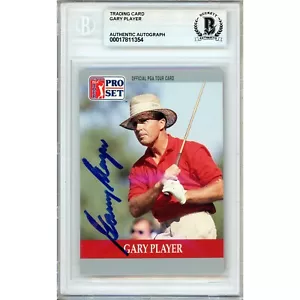 Gary Player Auto 1990 Pro Set #79 Sr PGA Tour HOF Signed Golf Card Beckett Slab - Picture 1 of 6