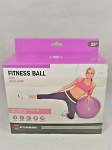 26" Fitness Ball Ejercicio Yoga Pilates Equilibrio NUEVO EN CAJA con Bomba de Mano 360 Fitness - Imagen 1 de 4