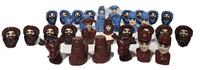 Spanish Folk Art Chess Set Matador Bullfighter Bull Castle Ceramic / Porcelain - Image 1 of 4