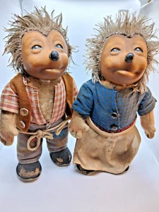 Antike Steiff Mecki und Micki Figur Igel Paar Spielzeug 50er 60er Jahre Vintage - Bild 1 von 3
