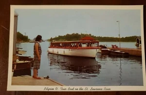 1000 Isole Tour Barca Alexandria Bay New York San Lorenzo River Cartolina d'epoca - Foto 1 di 2