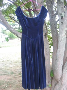 Laura Ashley Partykleid tief saphirblau gefüttert tailliert Oberteil Größe US 6 - Bild 1 von 8