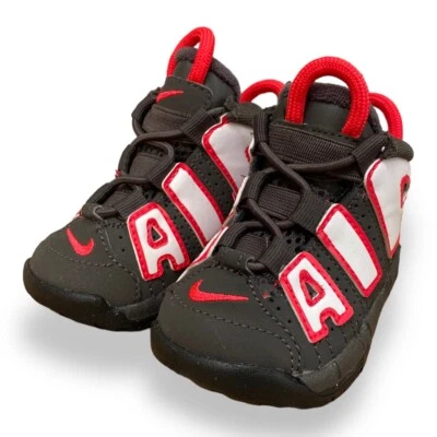 Nike Air More Uptempo Niño Pequeño Mediano Ceniza/Blanco/Rojo Sirena DH9722-200 Talla 3C Nuevo Foto 1 de 4