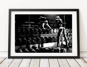 THE SEXY A FAT ASS SPORT GYM Motivation Inspration Art Print POSTER CANVAS - Picture 1 of 3