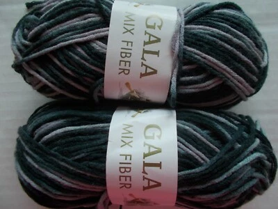 Hilo de peso de estambre de fibra Gala Mix, grises, lote de 2 Foto 1 de 2