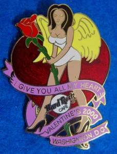 WASHINGTON DC ERROR PROTOTYPE VALENTINE ANGEL BLACK HAIR GIRL Hard Rock Cafe PIN - Picture 1 of 1