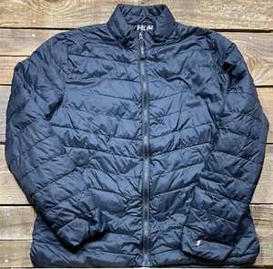 Huk Long Sleeve Full Zip Puffer Jacket Womens Large Black Coat - Picture 1 of 6