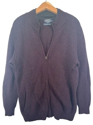 Pendleton Men Cardigan S Maroon Full-Zip Washable Wool Full Zip Classic Academia - Image 1 of 4