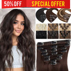 Au Clearance Clip In 100% Human Hair Extensions 8Pcs 18Clips Set Remy Hairpiece