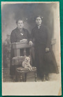 Cartolina Antichissima Primi 1900 Due Signore con Cane in Posa B/N
