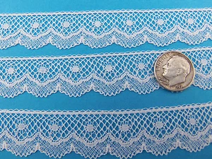 French Heirloom Cotton Lace Edging 3/4" Wide White Fashion/Craft/Doll Lace 852 - Picture 1 of 1