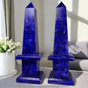 24" Lapis Lazuli Stone Obelisk Custom Gifts Egyptian Obelisk Inspired Home Décor - Picture 1 of 5