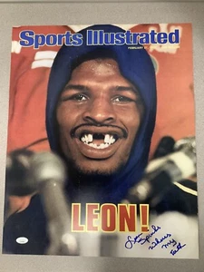 Leon Spinks Signed Photo 16x20 Auto Boxing Sports Ill SI Where’s My Teeth JSA - Picture 1 of 2