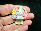 Vintage Hallmark Charming Easter/Spring Bunny In A Basket Brooch
