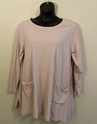 Top túnica Marla Wynne bronceada con bolsillos talla 2XL abuela costera boho Foto 1 de 4